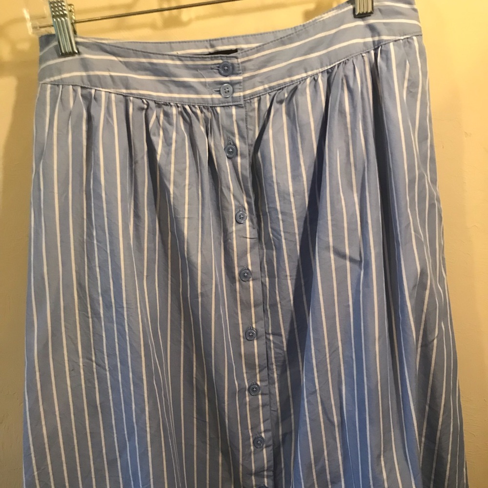Striped a-line midi skirt